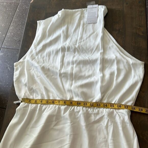 Prettygarden New Satin Elegant Sleeveless Mock Neck Cocktail Party Maxi Dress - Picture 9 of 13